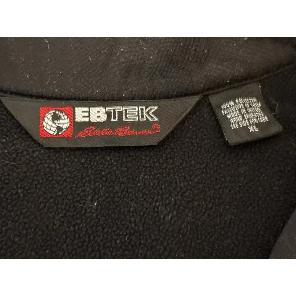 Y2K EB TEK Eddie Bauer Tech activewear black white track jacket XL 26x27